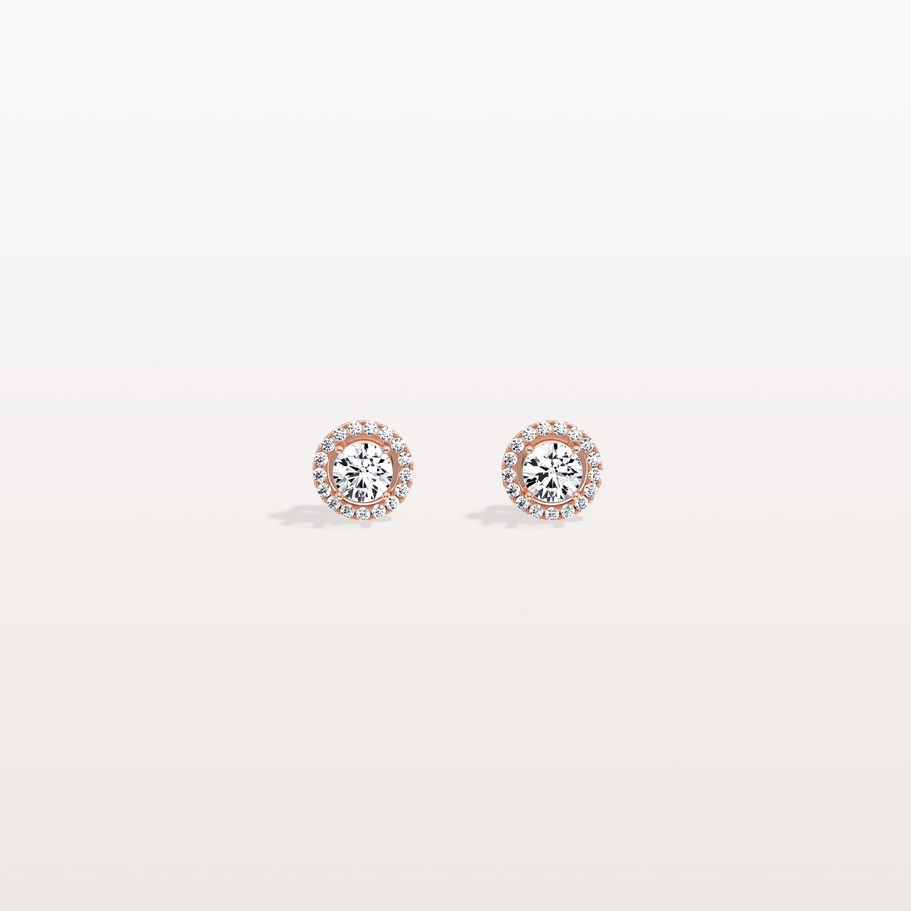 Halo Brilliant Round Lab Grown Diamond Studs - Earrings