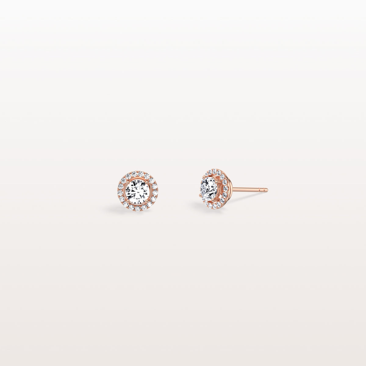 Halo Brilliant Round Lab Grown Diamond Studs - Earrings