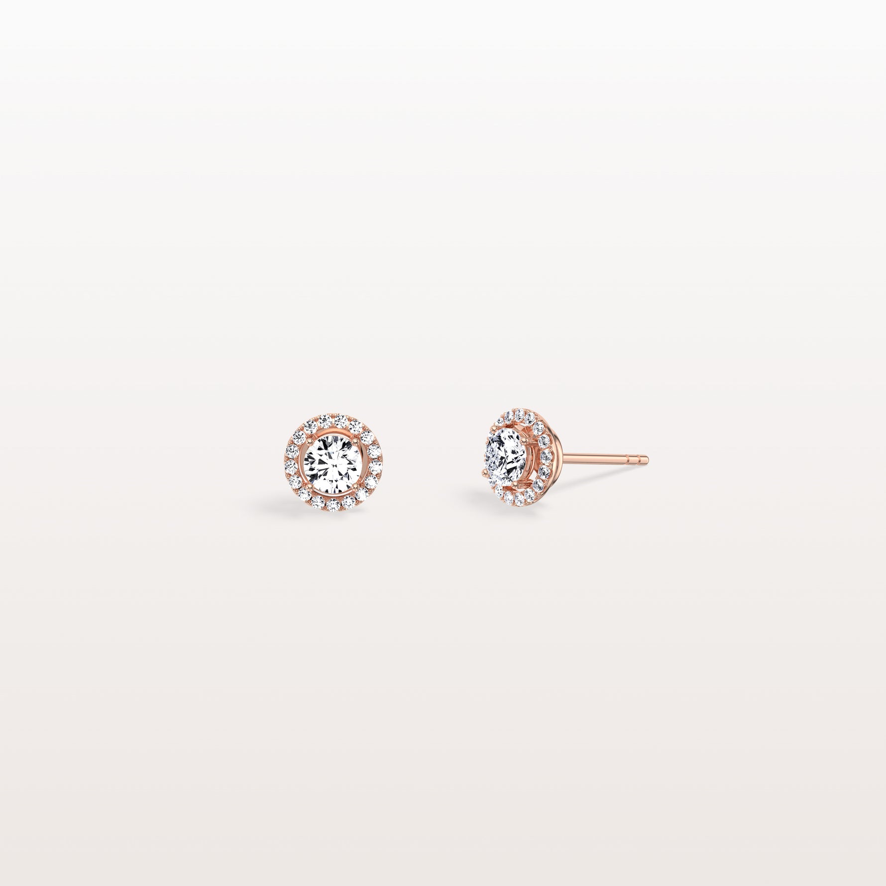 Halo Brilliant Round Lab Grown Diamond Studs - Earrings