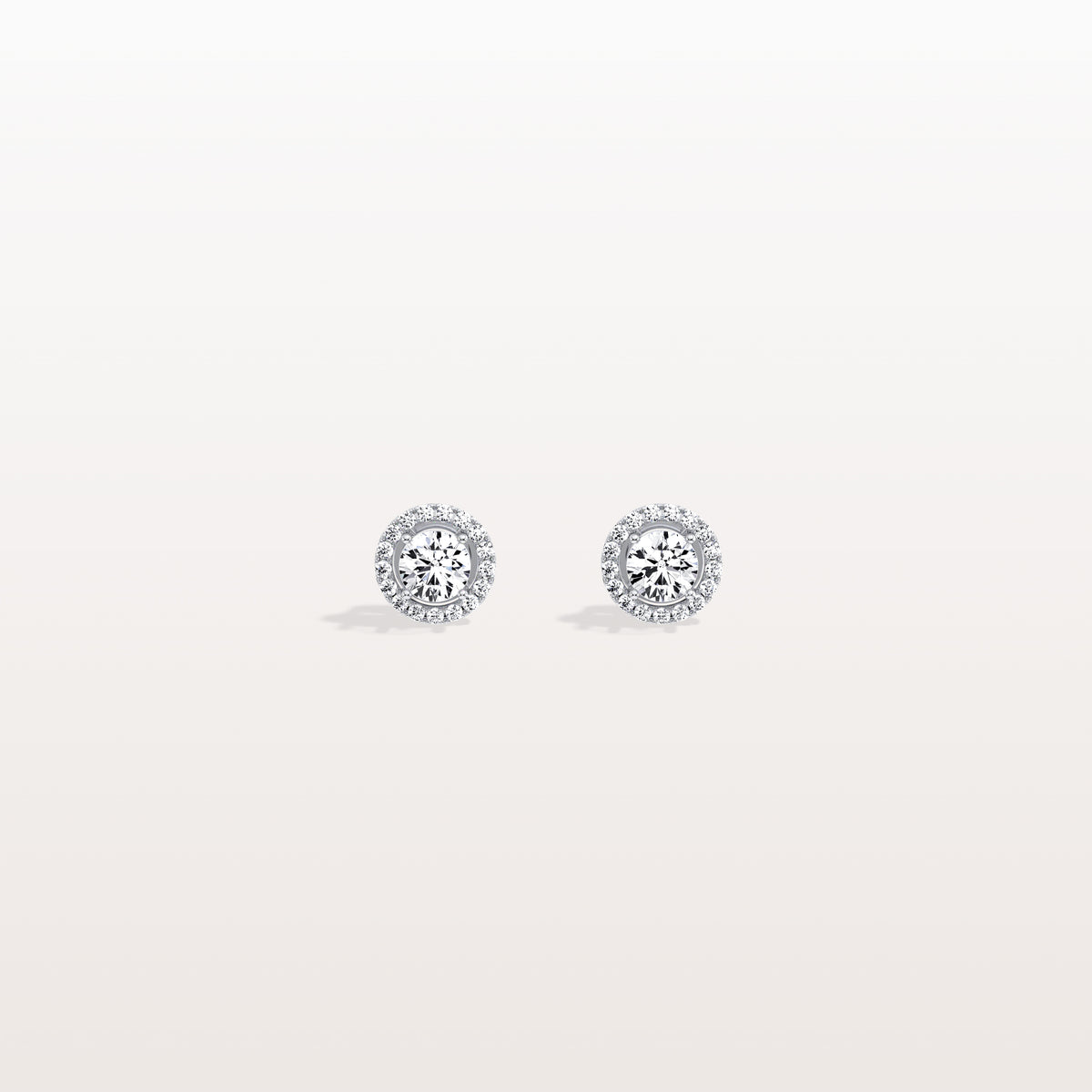 Halo Brilliant Round Lab Grown Diamond Studs - Earrings