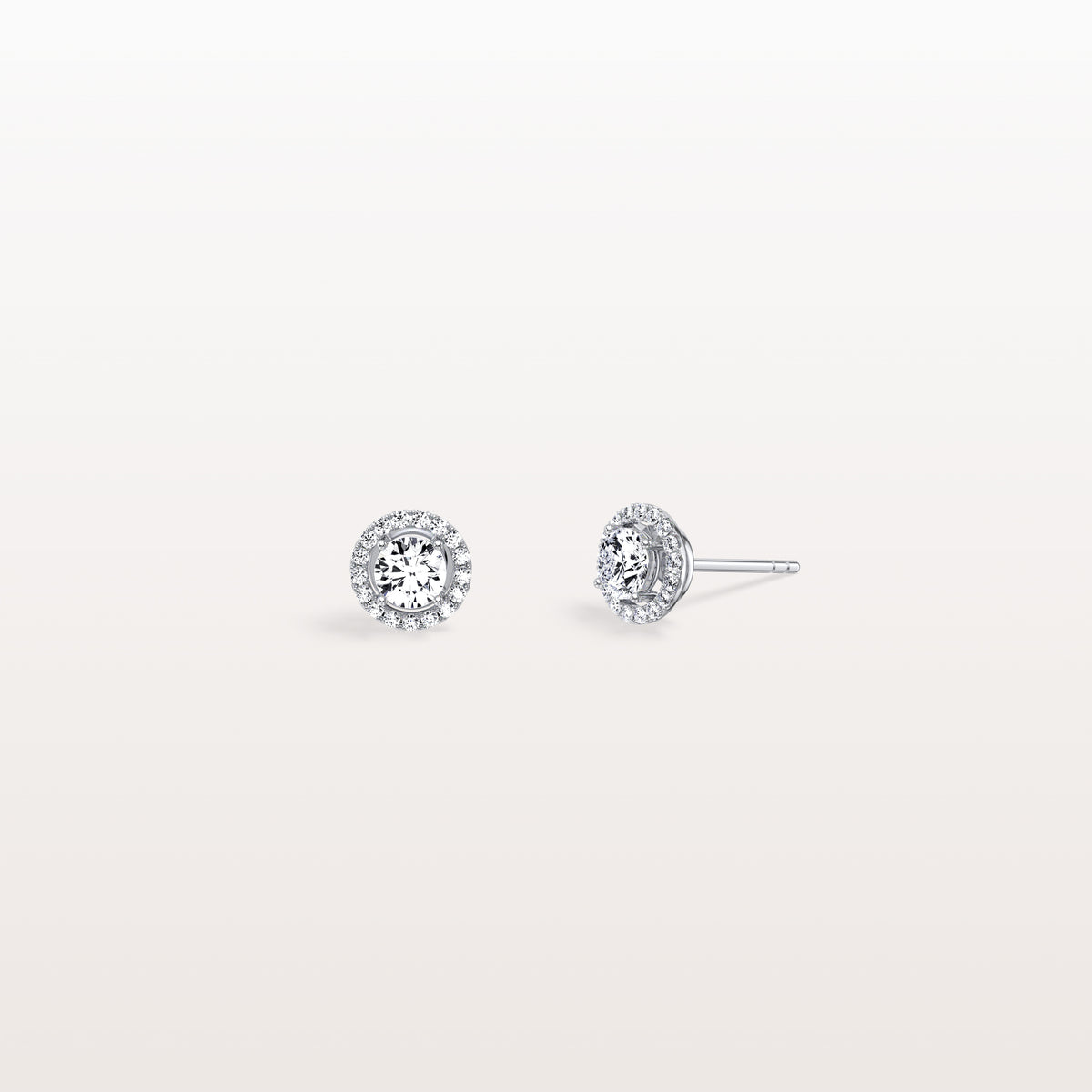 Halo Brilliant Round Lab Grown Diamond Studs - Earrings
