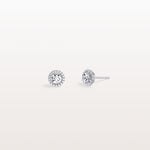 Halo Brilliant Round Lab Grown Diamond Studs - Earrings