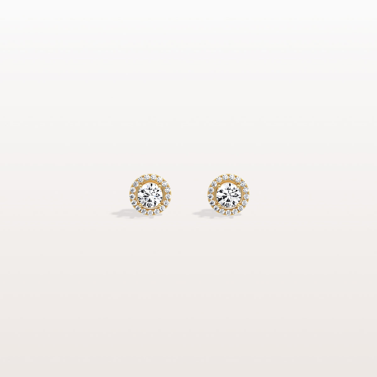Halo Brilliant Round Lab Grown Diamond Studs - Earrings