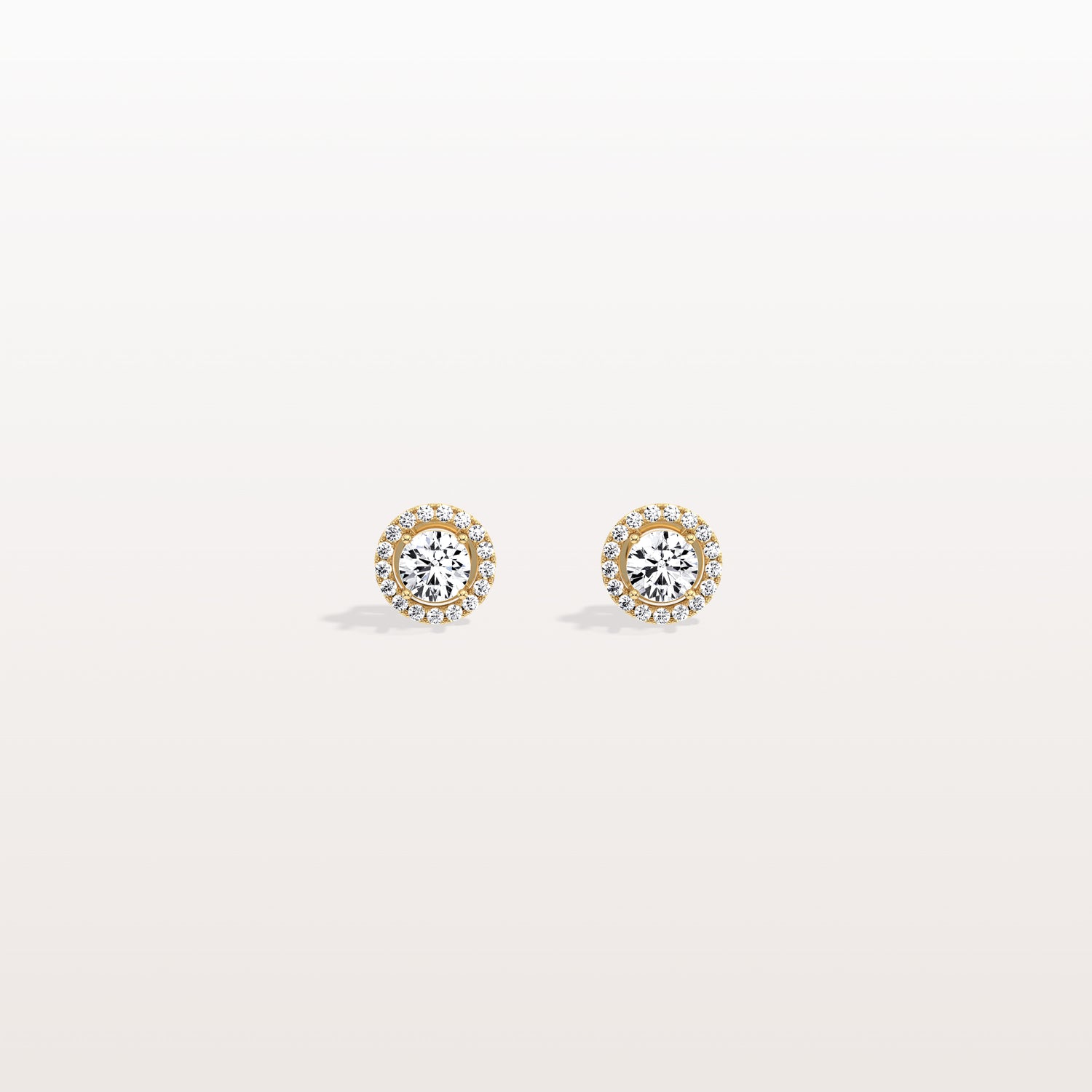 Halo Brilliant Round Lab Grown Diamond Studs - Earrings