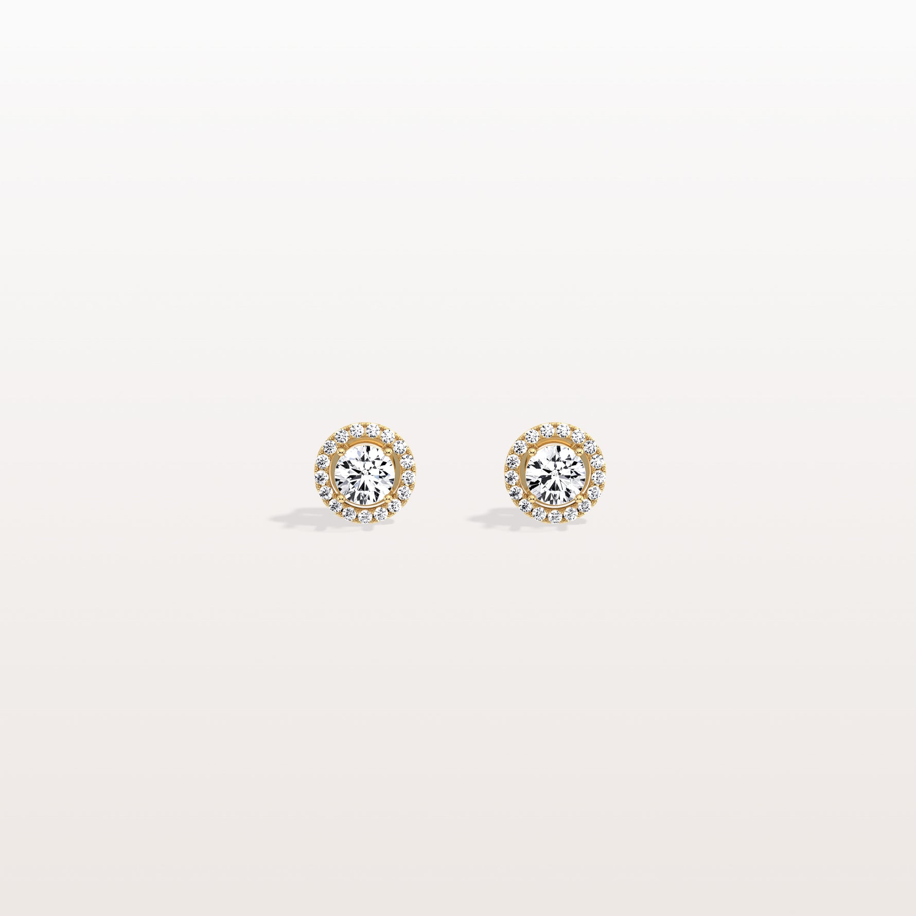 Halo Brilliant Round Lab Grown Diamond Studs - Earrings