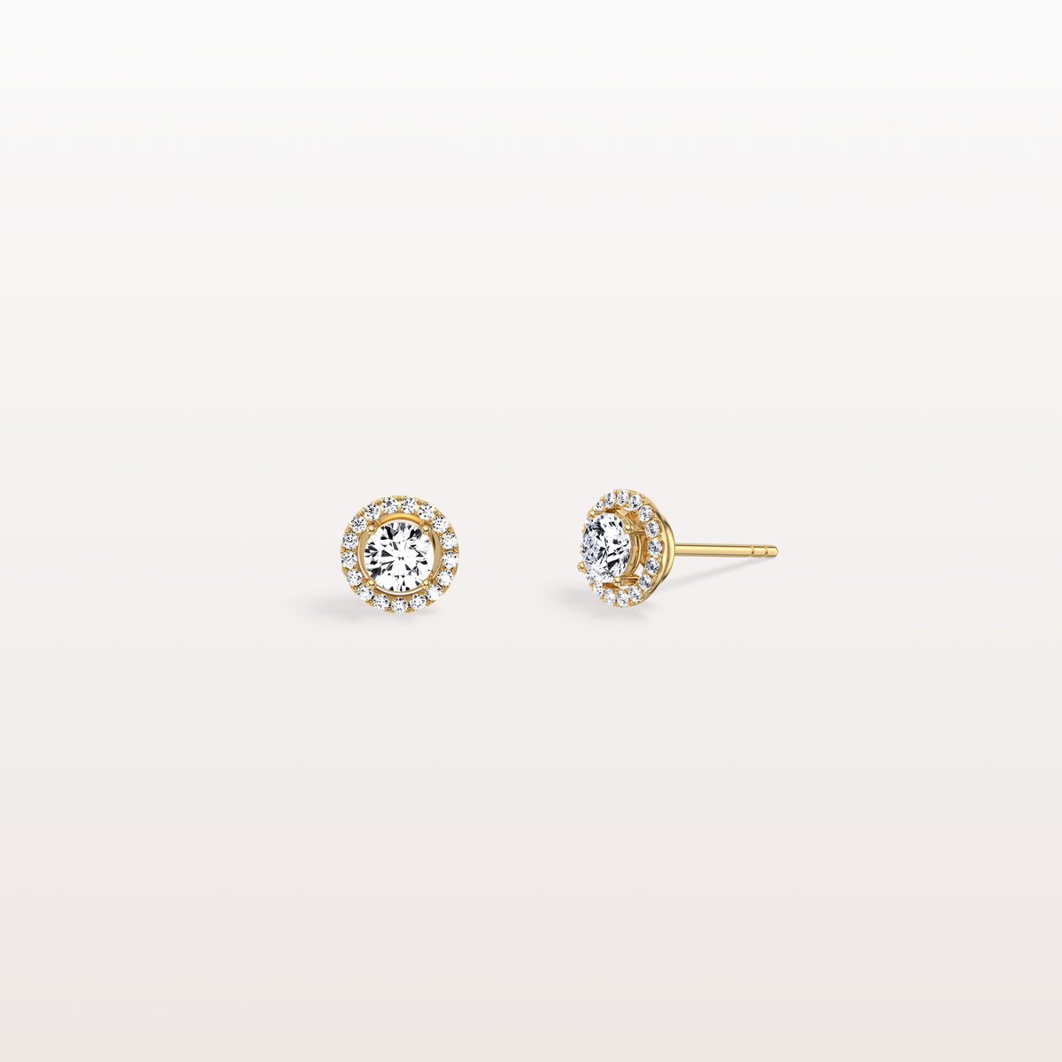 Halo Brilliant Round Lab Grown Diamond Studs - Earrings