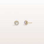 Halo Brilliant Round Lab Grown Diamond Studs - Earrings