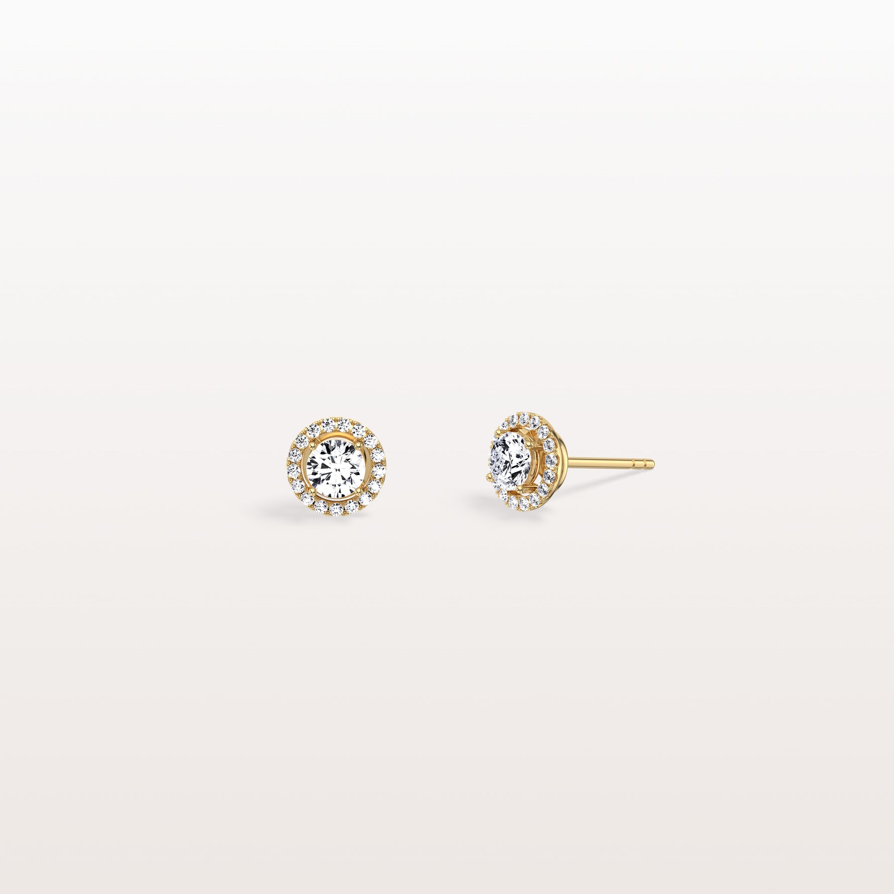 Halo Brilliant Round Lab Grown Diamond Studs - Earrings