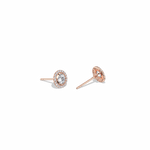 0.8CTW Round Lab Diamond Halo Stud Earrings In 14K Solid Gold/Platinum - 