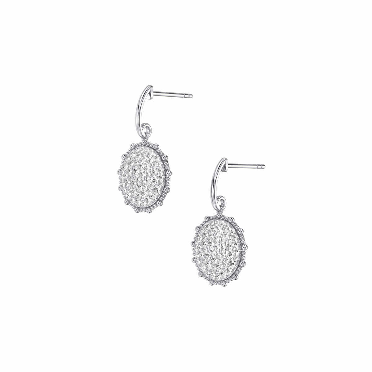 1CTW Lab Diamond Pave Dangling Disc Earrings - Earrings