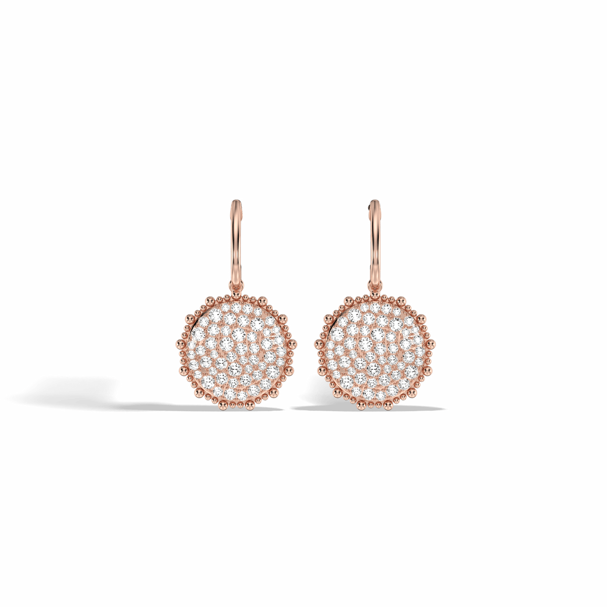1CTW Lab Diamond Pave Dangling Disc Earrings - Earrings
