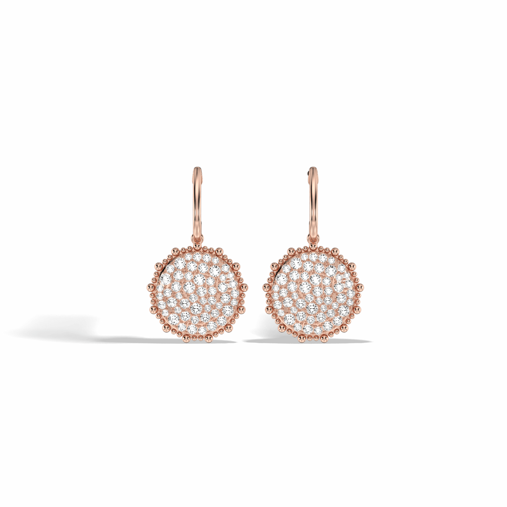 1CTW Lab Diamond Pave Dangling Disc Earrings - Earrings