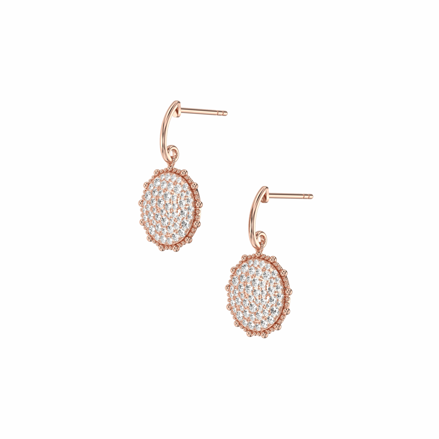1CTW Lab Diamond Pave Dangling Disc Earrings - Earrings