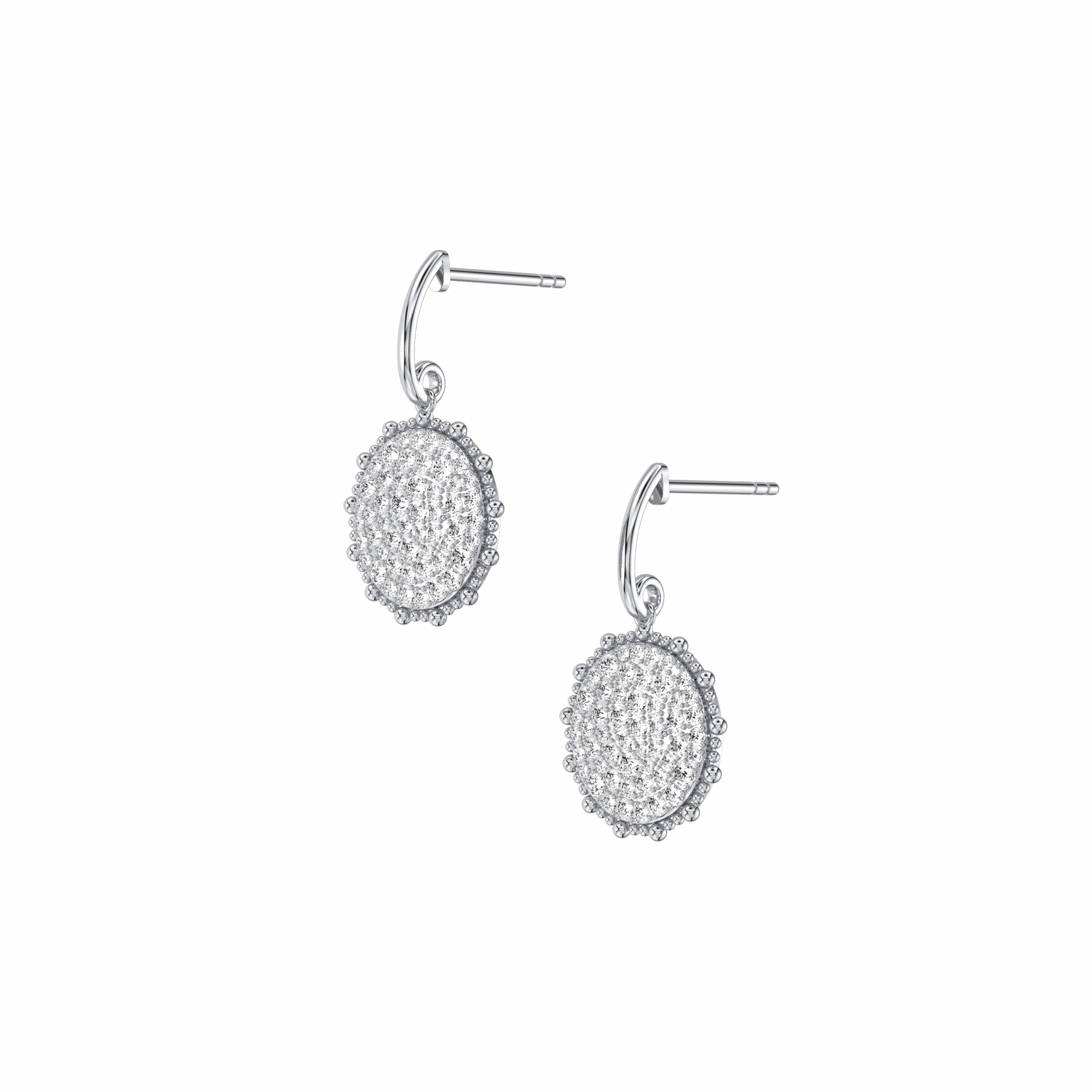 1CTW Lab Diamond Pave Dangling Disc Earrings - Earrings