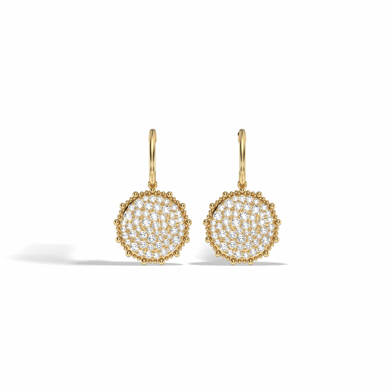 1CTW Lab Diamond Pave Dangling Disc Earrings - Earrings