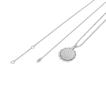 0.46CTW Lab Diamond Pave Disc Pendant Necklace In 14K Solid Gold/Platinum - 