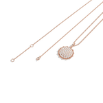 0.46CTW Lab Diamond Pave Disc Pendant Necklace In 14K Solid Gold/Platinum - 
