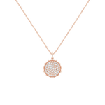 0.46CTW Lab Diamond Pave Disc Pendant Necklace In 14K Solid Gold/Platinum - 