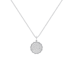 0.46CTW Lab Diamond Pave Disc Pendant Necklace In 14K Solid Gold/Platinum - 