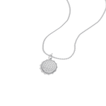 0.46CTW Lab Diamond Pave Disc Pendant Necklace In 14K Solid Gold/Platinum - 