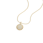 0.46CTW Lab Diamond Pave Disc Pendant Necklace In 14K Solid Gold/Platinum - 
