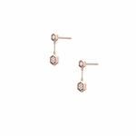 0.15CTW Round Lab Dimaond Hexagon Drop Earring - 