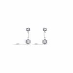 0.15CTW Round Lab Dimaond Hexagon Drop Earring - 