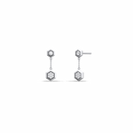 0.15CTW Round Lab Dimaond Hexagon Drop Earring - 