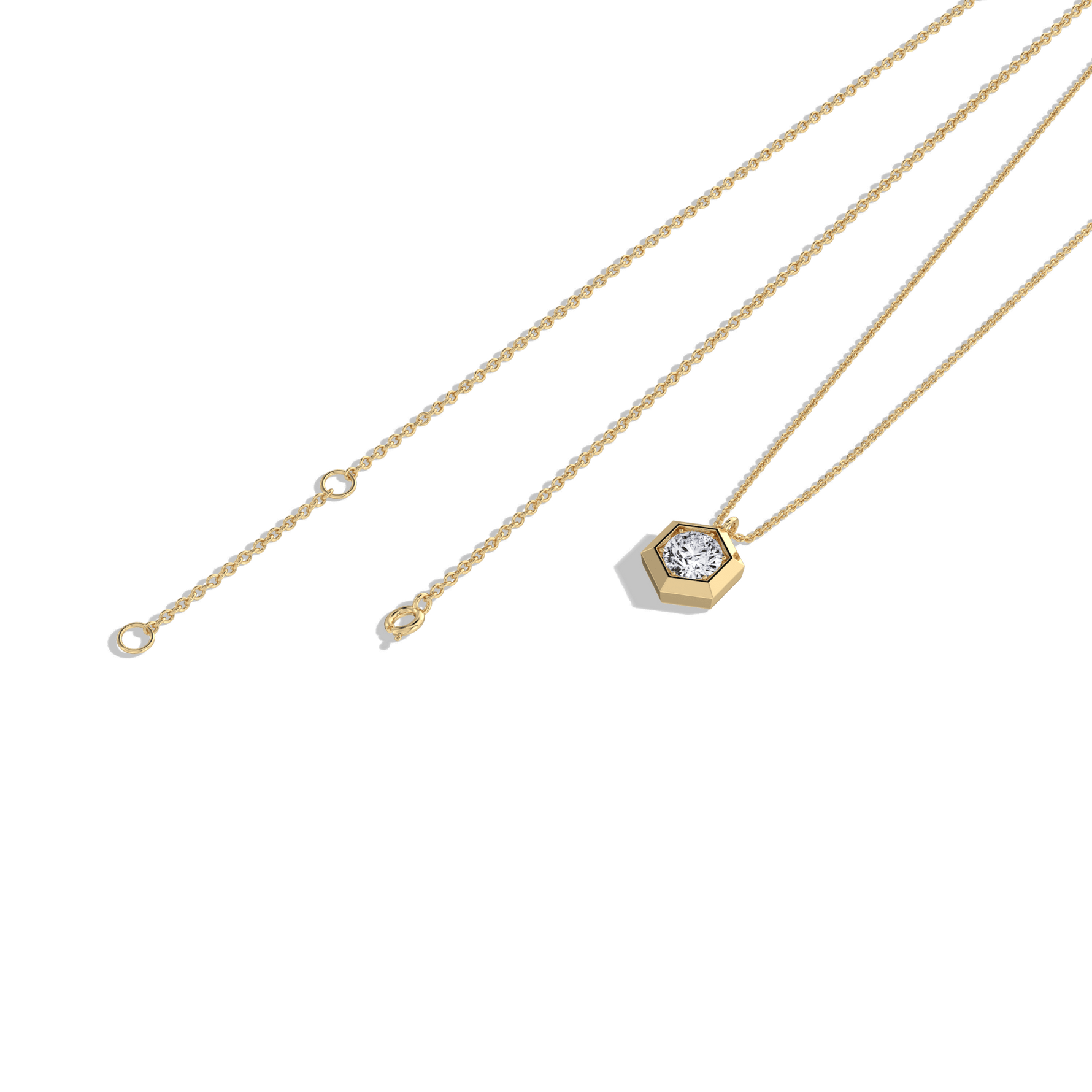 0.3CT Lab Grown Diamond Necklace In 14K Solid Gold/Platinum - Necklaces