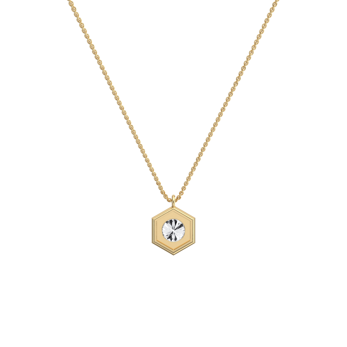 0.3CT Lab Grown Diamond Necklace In 14K Solid Gold/Platinum - Necklaces