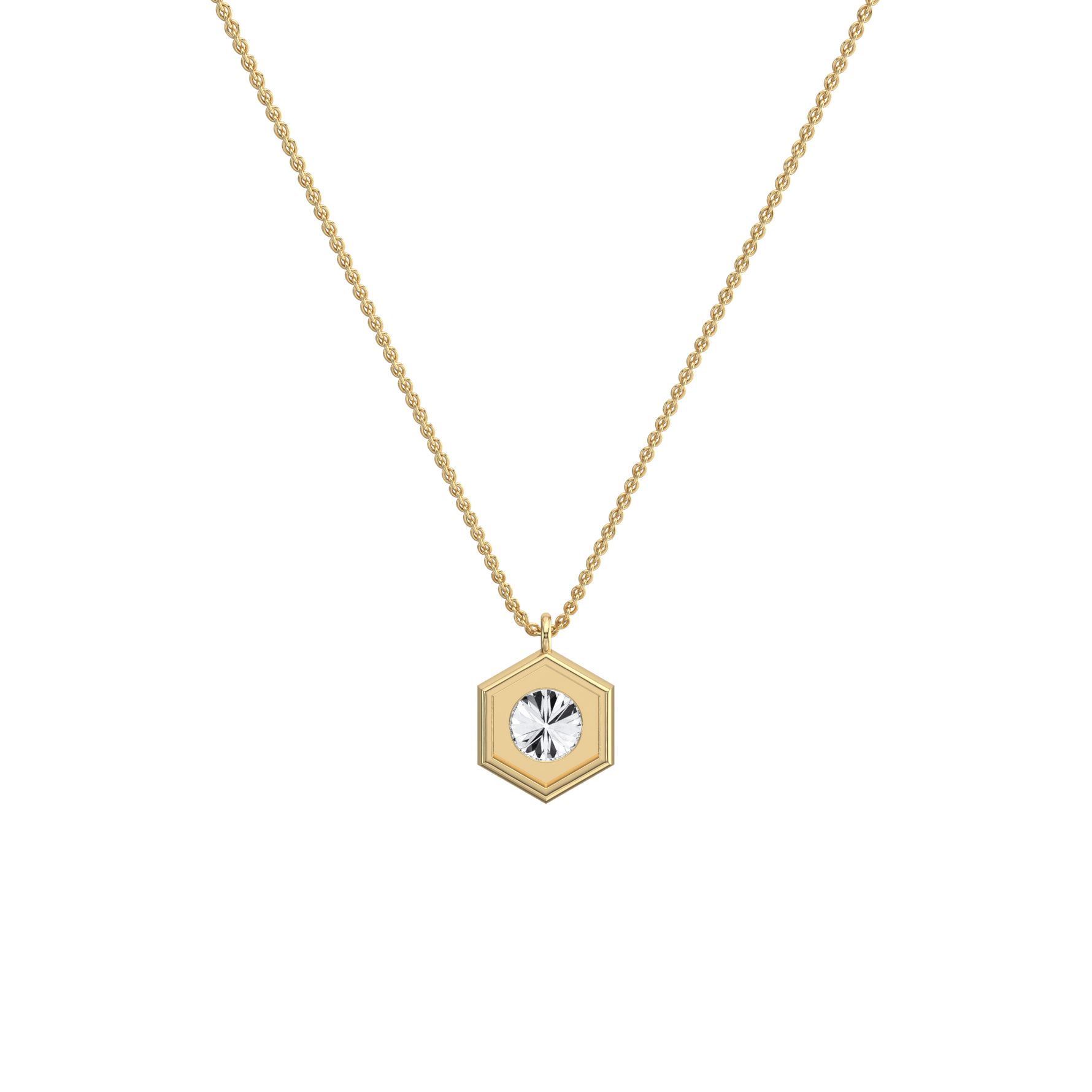 0.3CT Lab Grown Diamond Necklace In 14K Solid Gold/Platinum - Necklaces