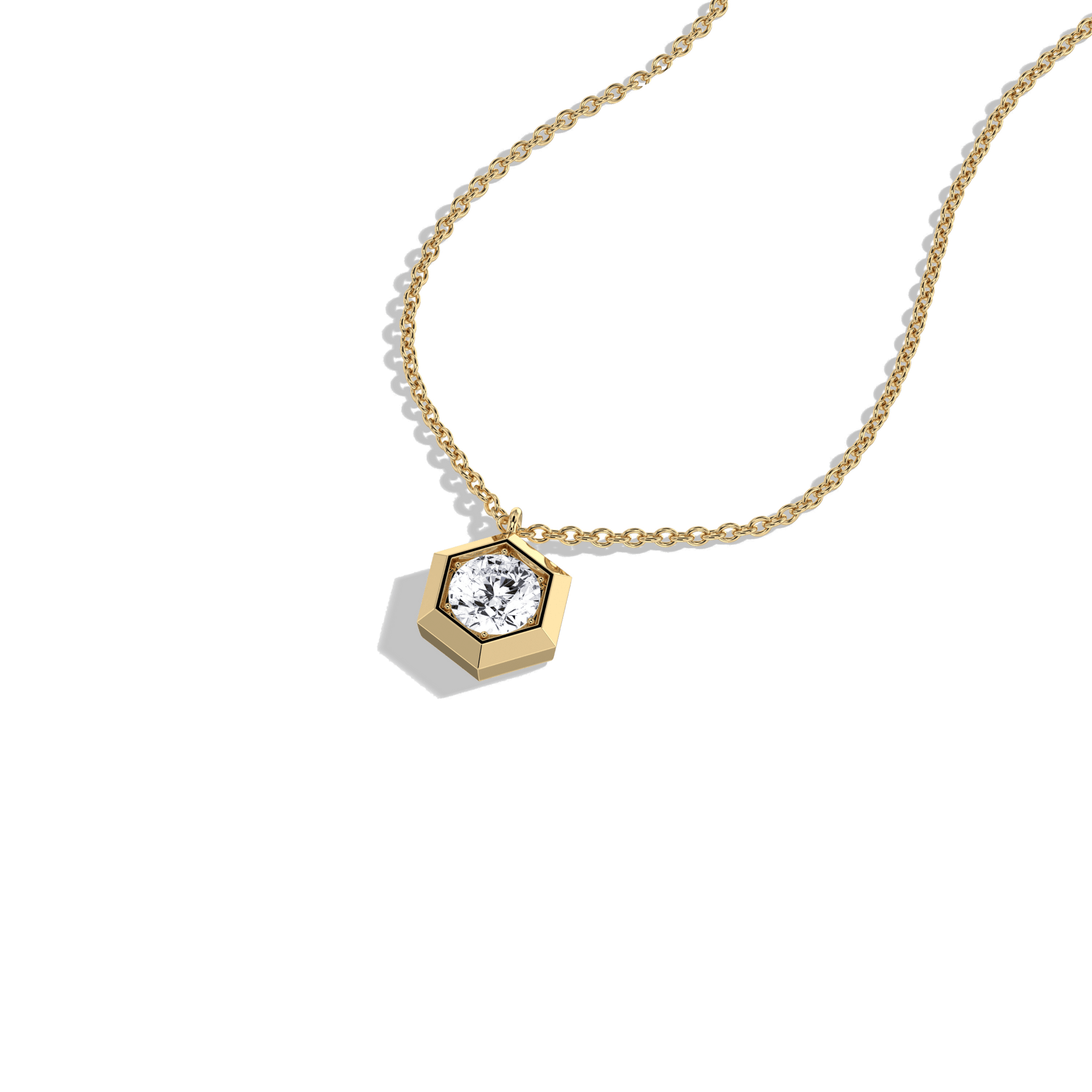 0.3CT Lab Grown Diamond Necklace In 14K Solid Gold/Platinum - Necklaces