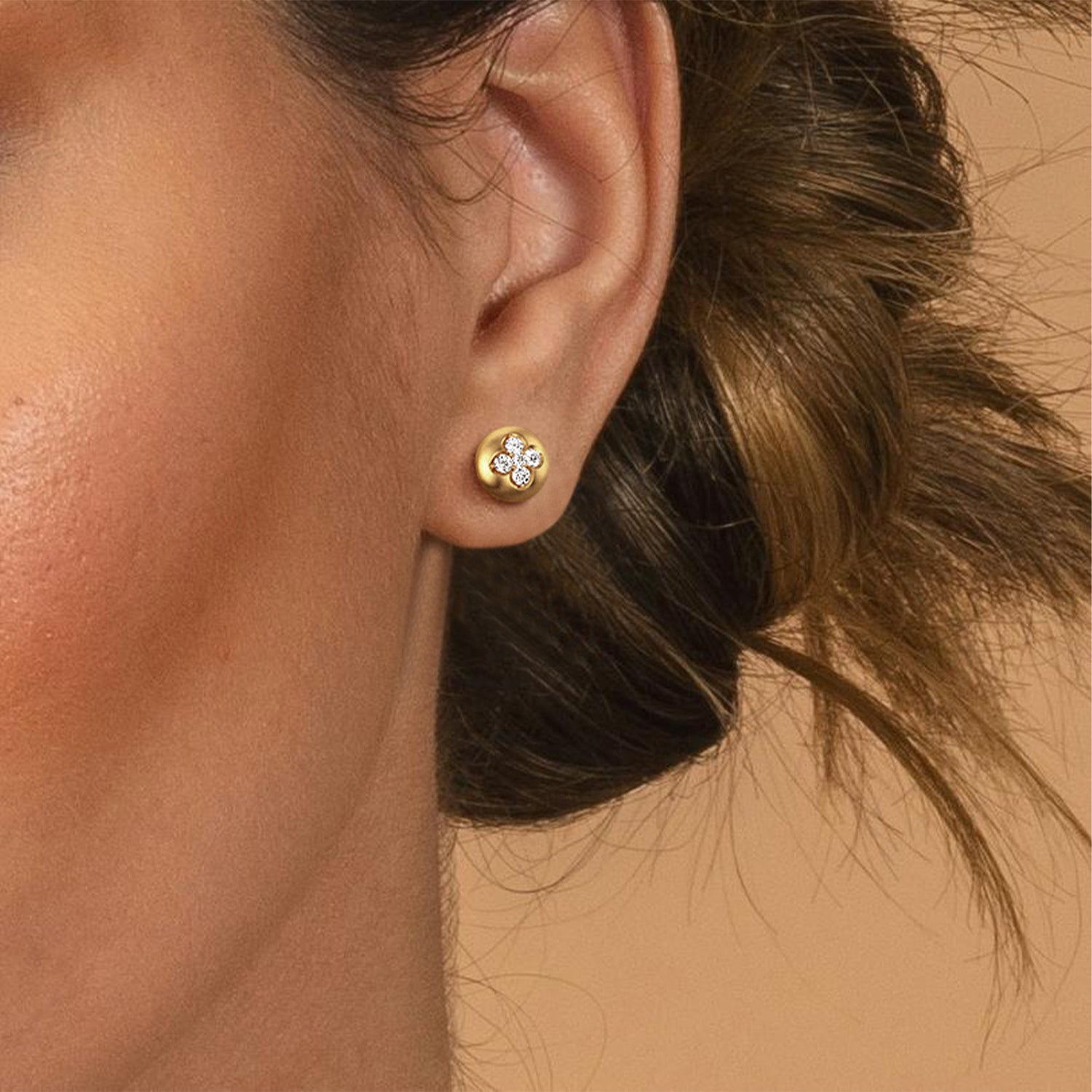 Lab Diamond Blossom Stud Earrings - Earrings