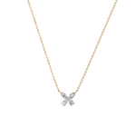0.5CTW Lab Grown Diamond Butterfly Necklace In 14K Solid Gold/Platinum - Necklaces