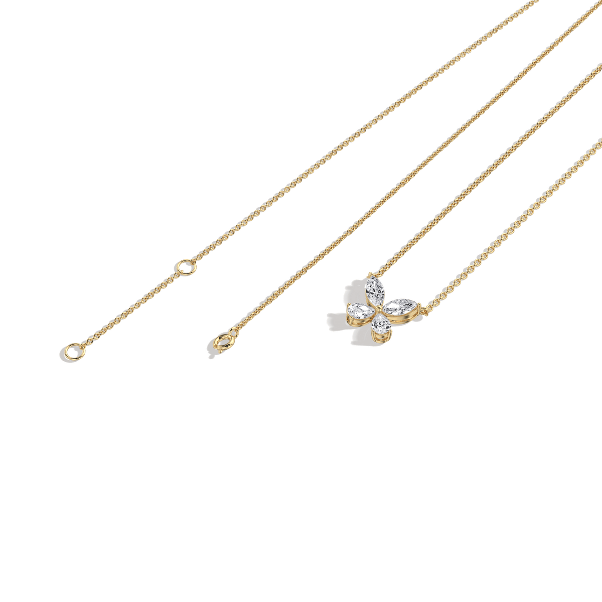 0.5CTW Lab Grown Diamond Butterfly Necklace In 14K Solid Gold/Platinum - Necklaces
