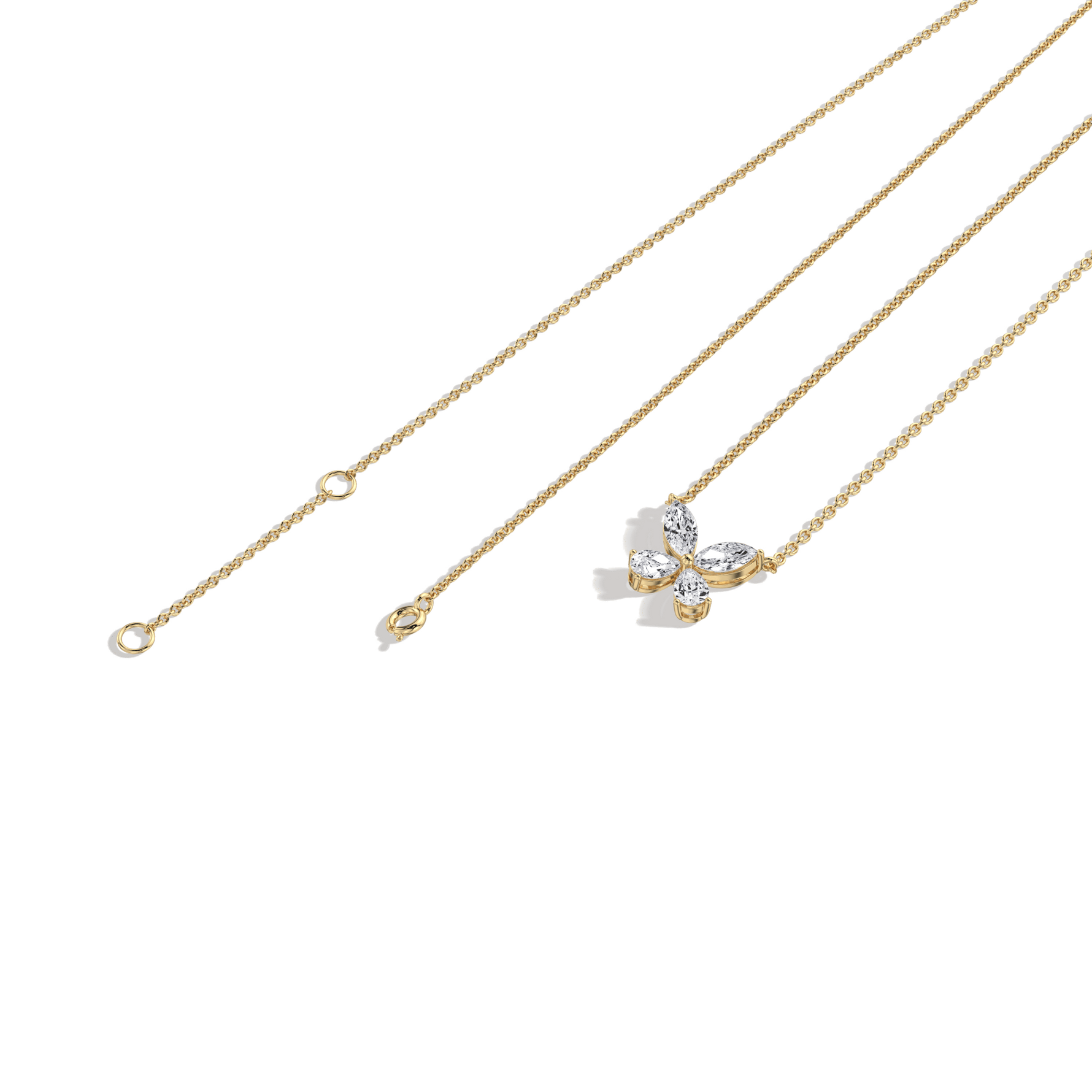 0.5CTW Lab Grown Diamond Butterfly Necklace In 14K Solid Gold/Platinum - Necklaces