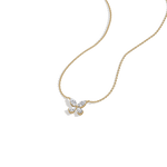 0.5CTW Lab Grown Diamond Butterfly Necklace In 14K Solid Gold/Platinum - Necklaces