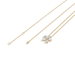 0.75CTW Lab Diamond Petite Flower Pendant Necklace In 14K Solid Gold/Platinum - Necklaces