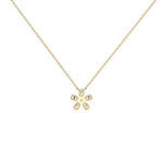 0.75CTW Lab Diamond Petite Flower Pendant Necklace In 14K Solid Gold/Platinum - Necklaces