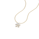 0.75CTW Lab Diamond Petite Flower Pendant Necklace In 14K Solid Gold/Platinum - Necklaces
