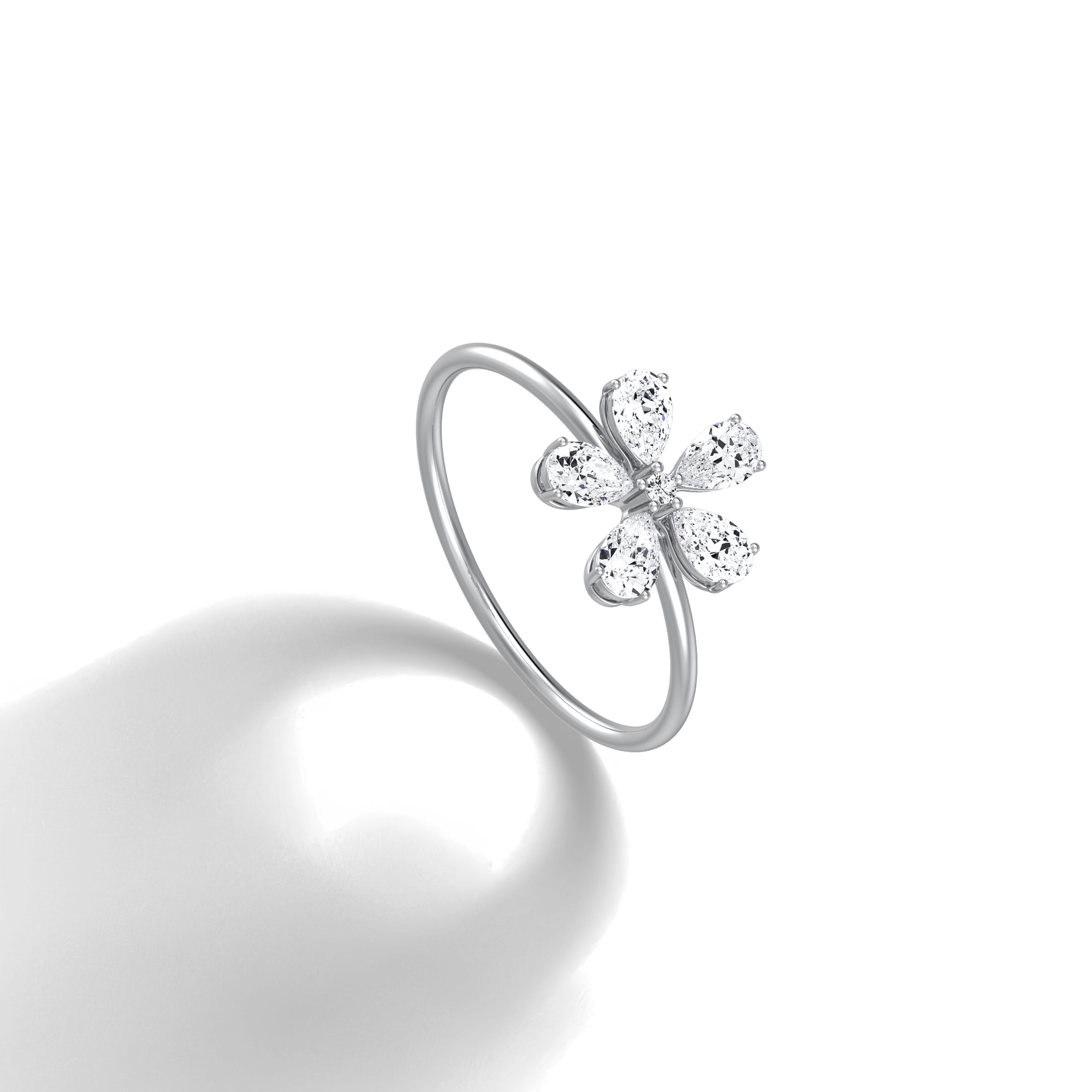0.51CTW Lab Grown Diamond Floral Ring - 