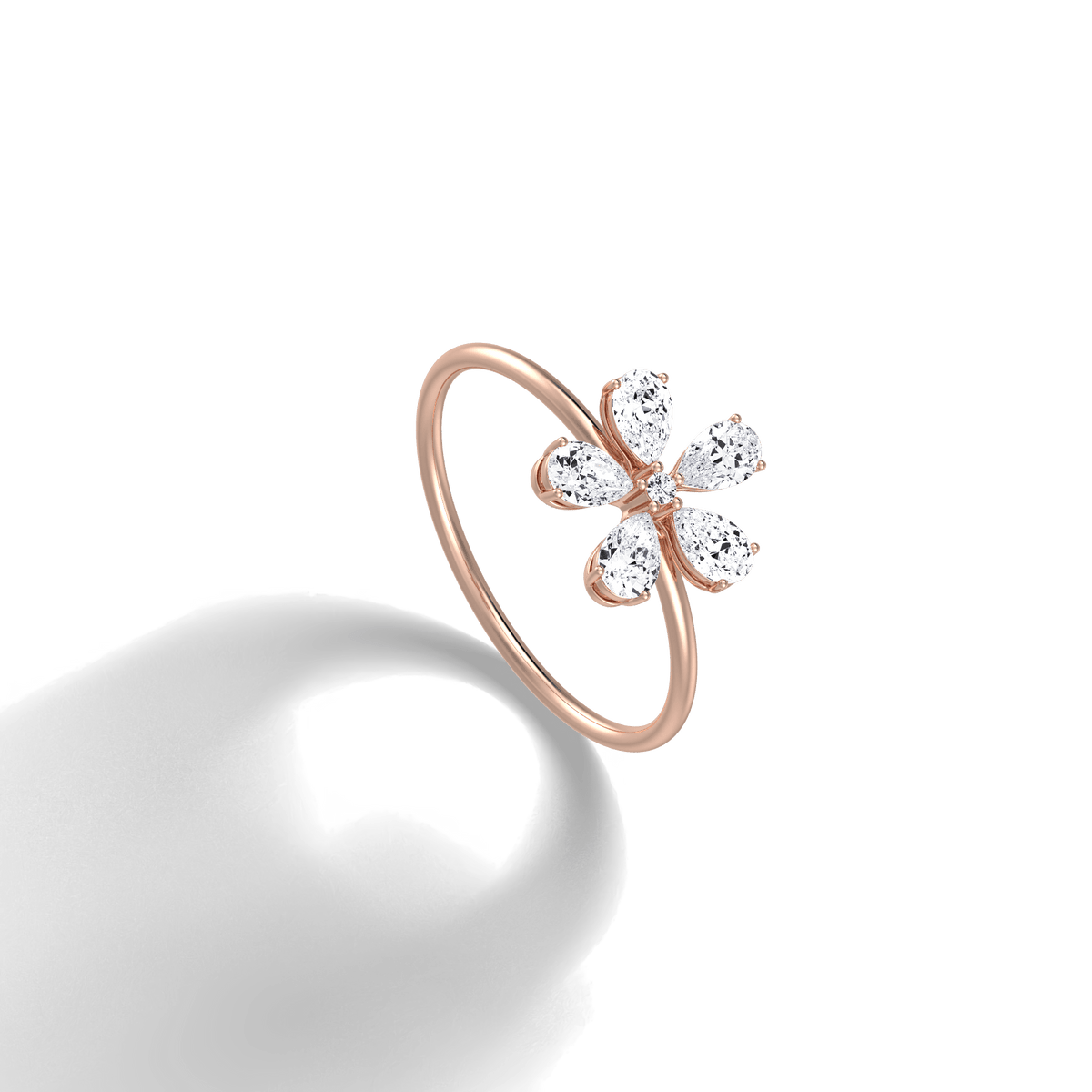 0.51CTW Lab Grown Diamond Floral Ring - 