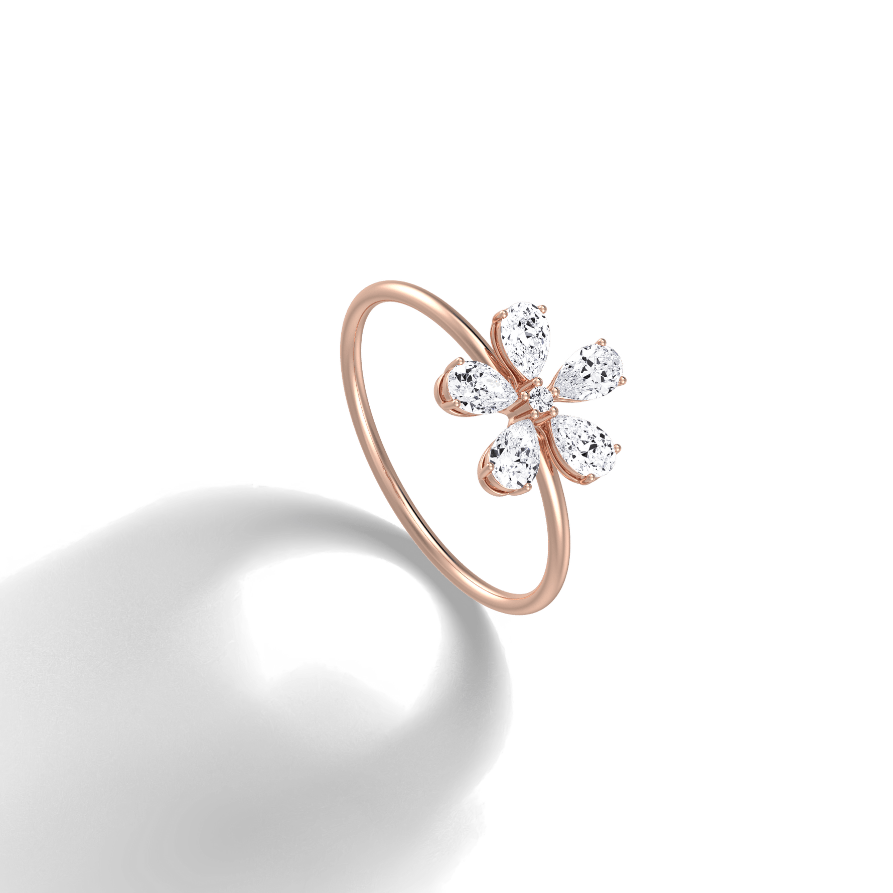 0.51CTW Lab Grown Diamond Floral Ring - 