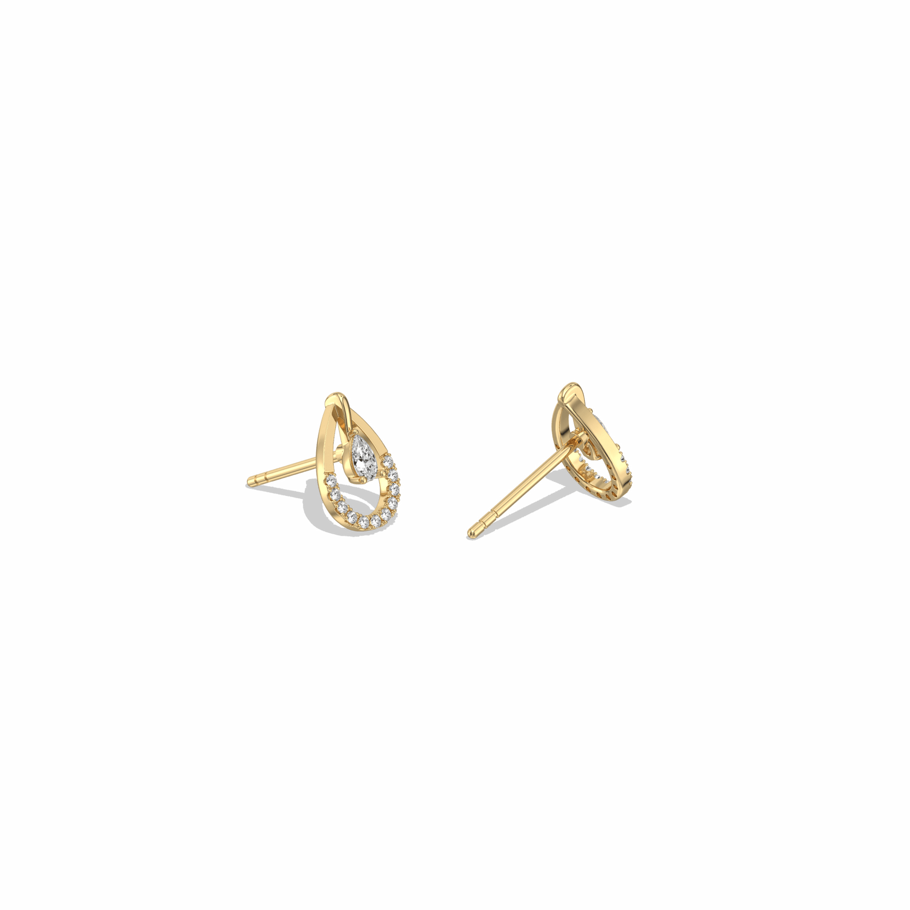 0.21CTW Lab Diamond Teardrop Earrings - 