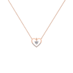0.18CTW Lab Grown Diamond Heart Necklace In 14K Solid Gold/Platinum - 