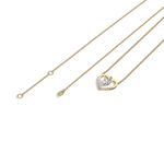 0.18CTW Lab Grown Diamond Heart Necklace In 14K Solid Gold/Platinum - 