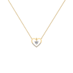 0.18CTW Lab Grown Diamond Heart Necklace In 14K Solid Gold/Platinum - 