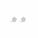Lab Diamond Clover Strud Earrings In 14K Solid Gold/Platinum - 