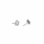 Lab Diamond Clover Strud Earrings In 14K Solid Gold/Platinum - 