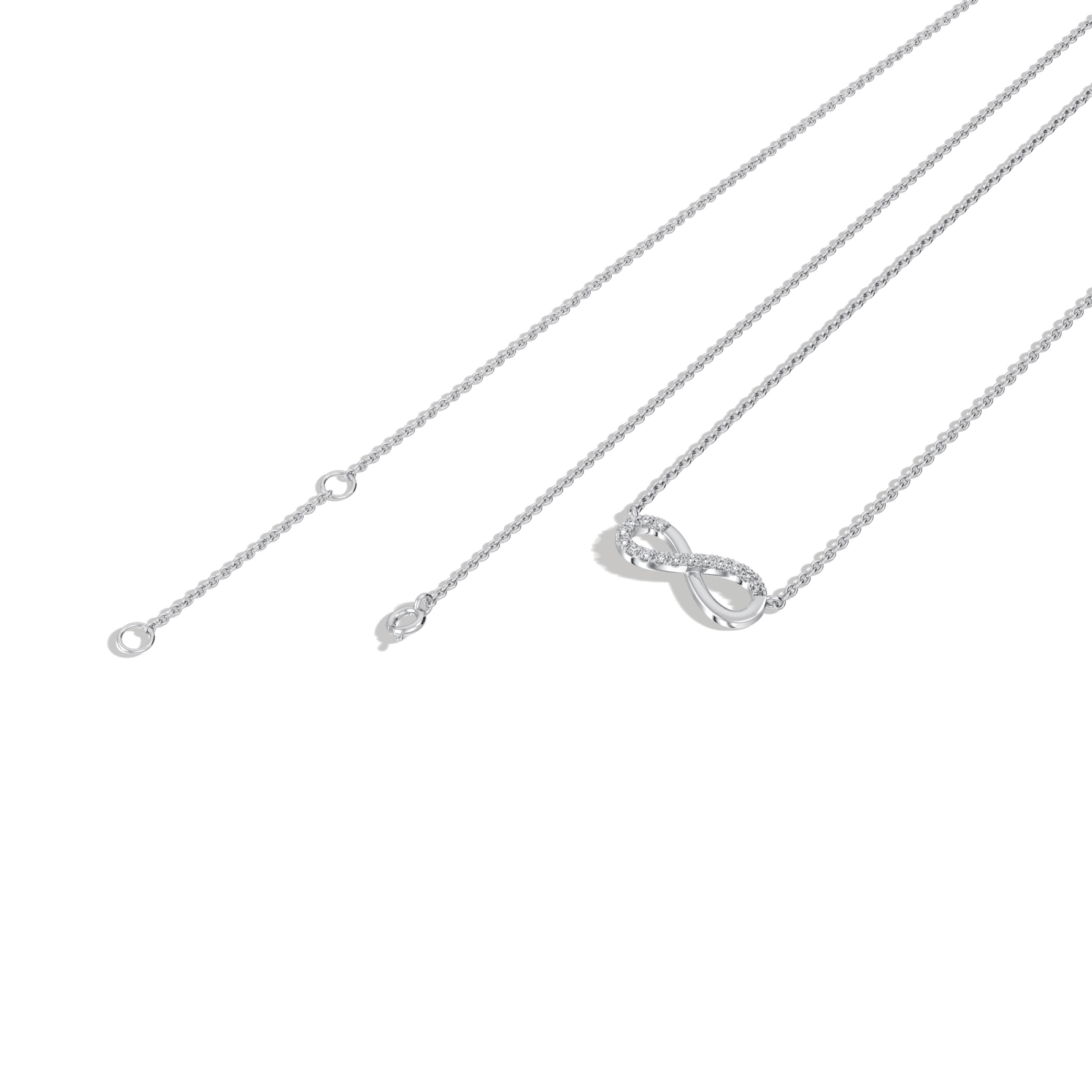 Lab Grown Diamond Infinity Necklace In 14K Solid Gold/Platinum - 